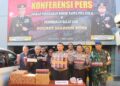 Polres Madiun Kota ketika konferensi pers ungkap peredaran rokok tanpa cukai dan penindakan balap liar (Foto: Naw, Newstujuh.id)