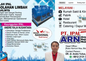 PT IPAL ARN Sidoarjo menghadirkan sistem IPAL modern untuk industri, rumah sakit, hotel, dan usaha lain guna mendukung pengolahan limbah sesuai regulasi. (NewsTujuh.id)