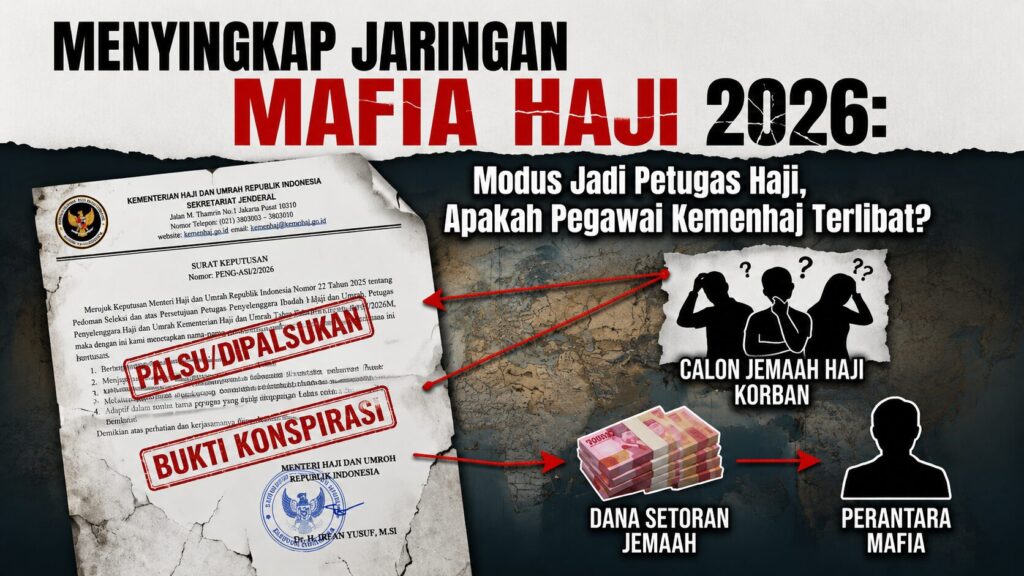 Dugaan kecelakaan haji 2026 bermodus petugas haji terbongkar. Kemenhaj memastikan SK dan dokumen petugas haji yang beredar palsu serta membuka penyelidikan. (NewsTujuh.id)